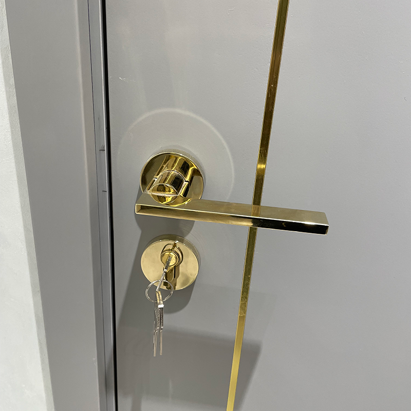 GUJIAHE Z72-03 black grey modern style golden Wood Door Mute magnetic lock handle
