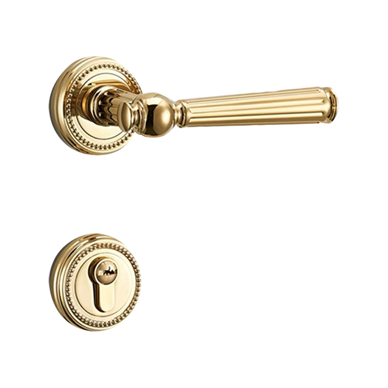 GUJIAHE Luxury European style golden Wood Door Mute magnetic lock handle