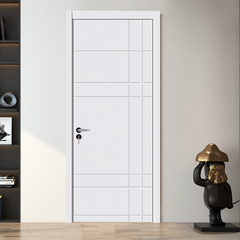 GJ-S536 White lacquered mdf wood PU-painting door