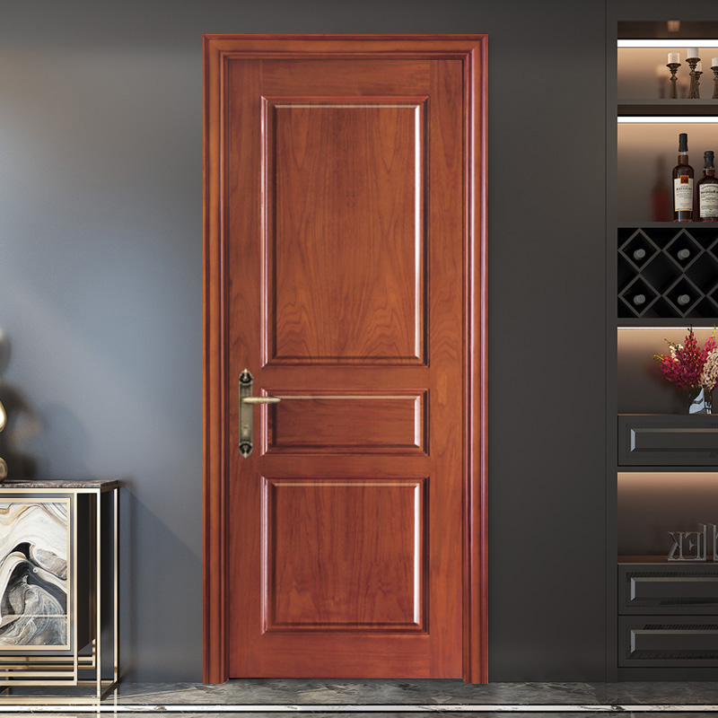 GJ-Y585 Deep carved solid rubber wood door