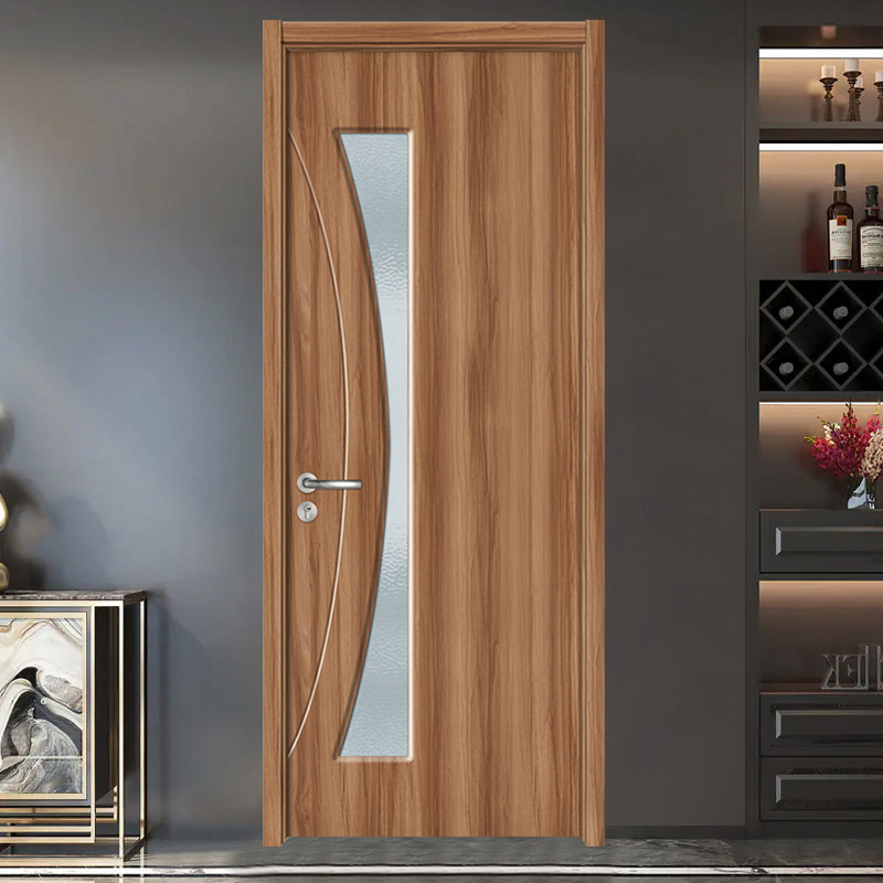 GA20-111B Teak wood frosted glass wooden door for office 