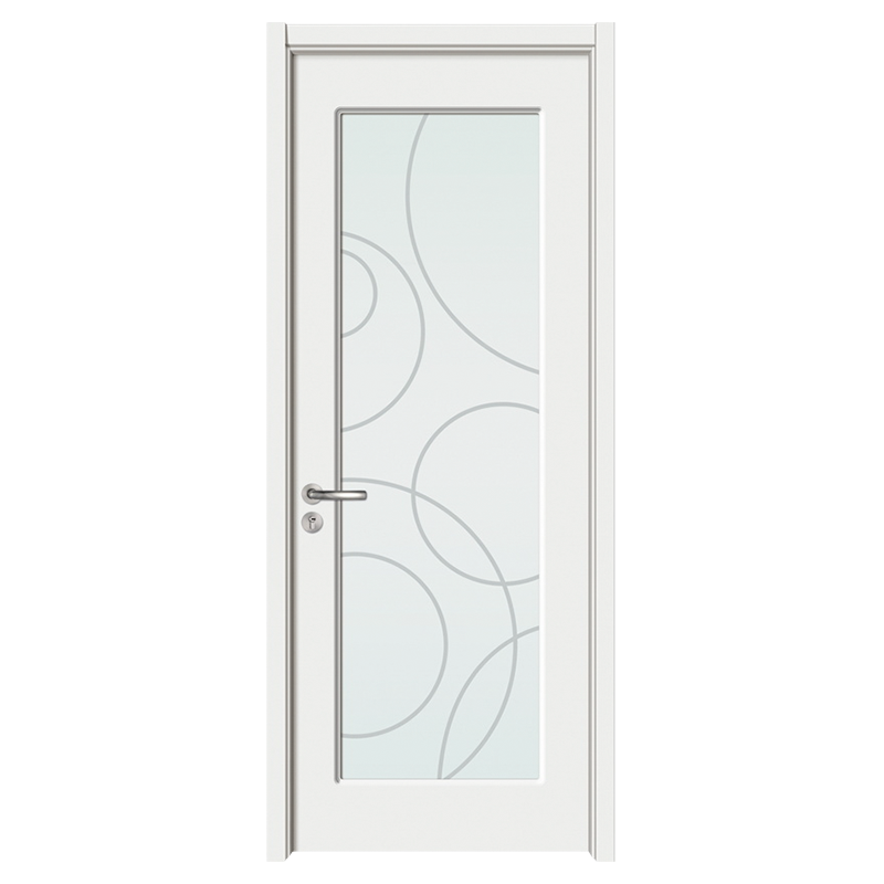 GA20-57B Pure white PVC large glass wooden bathroom door