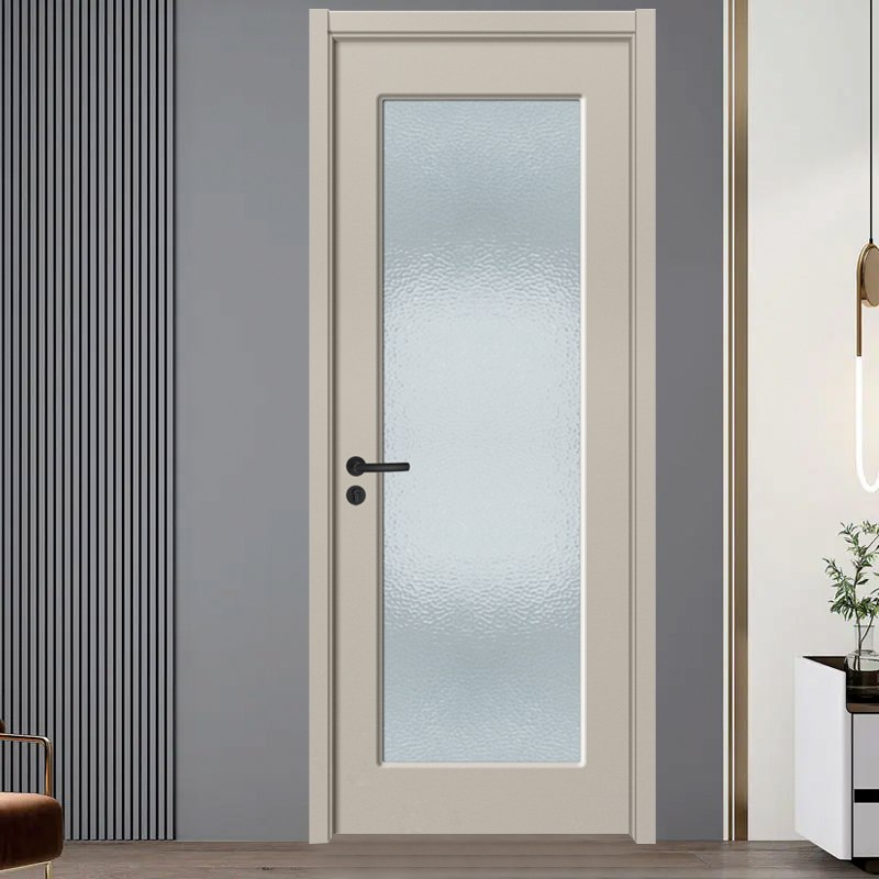 GA20-96B Panel plywood door frosted glass wooden door for bathroom